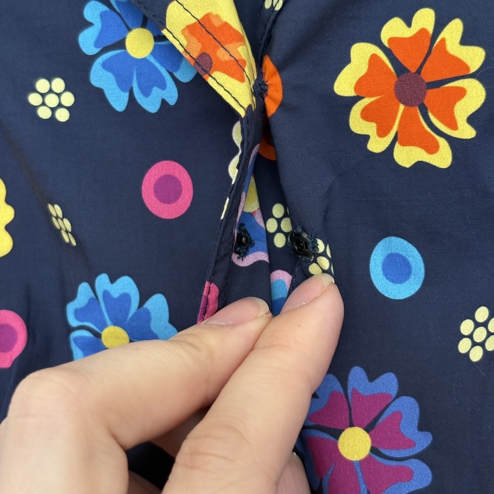 NWT LHD Glades Black Floral Collared Maxi Midi Shirt Dress Sz 8 Retro Graphic - Picture 6 of 15
